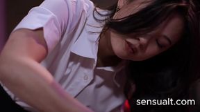 Asian teen share huge dick with her tranny friend during sex massage - Lulu Chu, Tony Genius, Kasey Kei