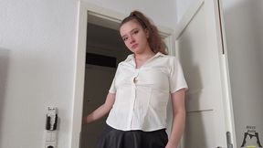 ritzy rain ass whipped red and soles belted for pestering her master and foot job while he was working