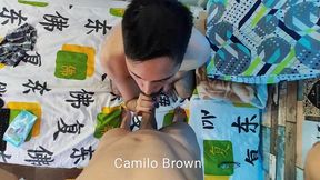 sucking fabian madrid s tasty uncut cock until he cums and fills my mouth