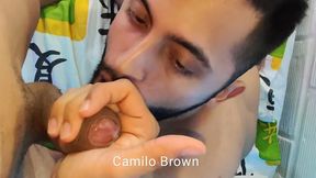 sucking fabian madrid s tasty uncut cock until he cums and fills my mouth