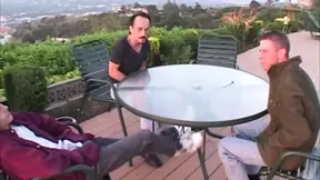 Insatiable MILF takes on a gang bang of hard cocks
