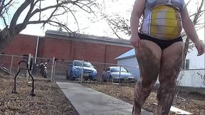 BBW Outside Dirty Legs High Heels - Kyra Hellfire