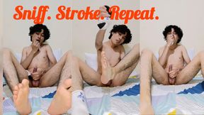 Feet, sweaty socks, and a hard cock. You know you want it