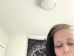 Cute curly brunette solo webcam masturbation
