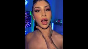 Queenie Sateen gives deepthroat blowjob before getting pounded