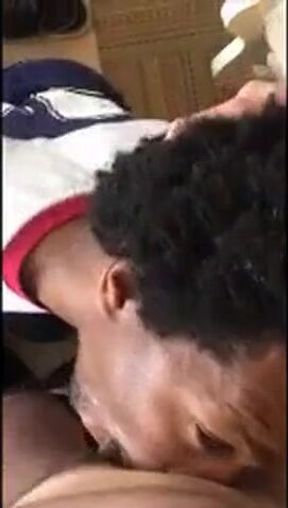 Black Guy Gives Head to a Hung White Boy