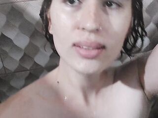 Latino Femboy Teasing in the Shower