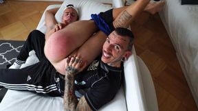 Blond twink gets a sore ass.