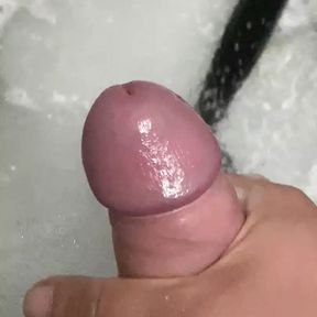 Jerking and massage my cock in the shower