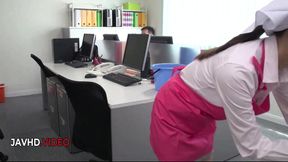 Chihiro Akino&#039;s Office Lady Blowjob Leads to Surprising Creampie Finish