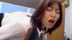 Chiharu Okuna fucks her twat with vibrator