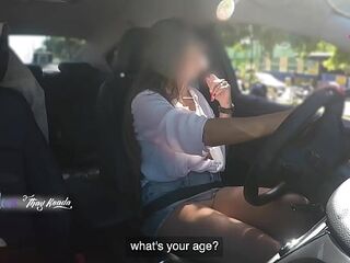 Hawt wife out of pants asking for directions and letting the stranger touch her
