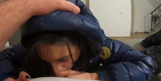 Deep Blowjob, Cum on My Downjackets