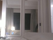 I was really horny during the trip so I came in the hotel room