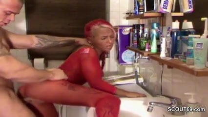 German Sister Caught in Bath and Seduce to Fuck and Facial