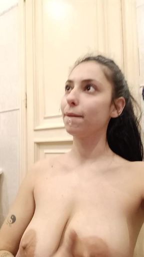 Spit Cum on My Boobs