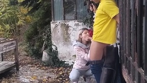 Skinny Russian girl gets properly fucked outdoors