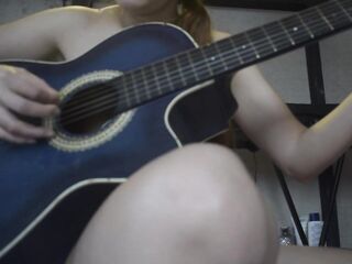 Tiny golden-haired disrobes for her guitar teacher, so he can finish on her back, so this chab doesn't get her pregnant 'cuz this chab's much aged.