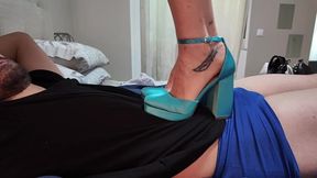 Gentle trampling until he gets hard