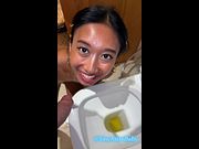 Tiny asian girl drinks hot piss directly from her asshole tinyasianbaby