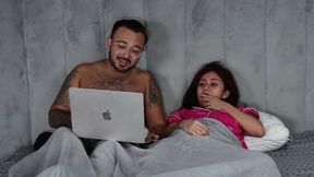 MY WIFE GETS FUCKED ON ALL FOURS BY A SNOOZE IN MY BED