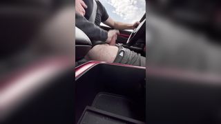 Inhaling meaty boner on public road