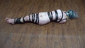 Belt Tied Breathplay :: Blonde Woman Strapped Down With Plastic Bag Covering Face