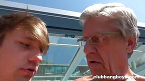 Grandpa Eats Twinks ass and cum off his chest