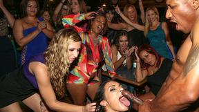 ”Sexy girls that get down & dirty with male strippers”