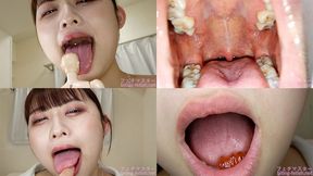Misono Miizuhara - Showing inside cute girl&amp;039s mouth, chewing gummy candys, sucking fingers, licking and sucking human doll, and chewing dried sardines mout-182 - MOV