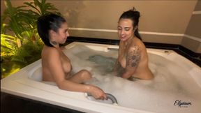 Part 3 Natasha and Mirela's first time kissing in the bathtub.