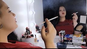 Mirror View • Long Eve 120 Cigarette • Glossy Lips