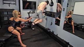 Femdom Workout with Ballbusting Bianca