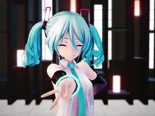 hatsune miku dancing and singing whilst undressing