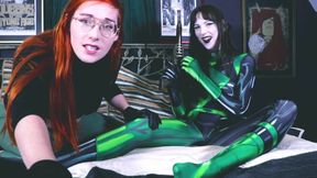 Shiny Lipped Kim Possible Seduced into Eating Ron by Shego with a Shecock