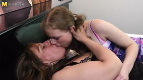 Mature lesbian step mom fucks girl