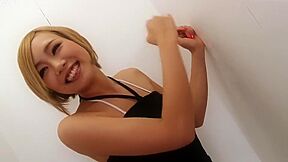 Japanese Wanton Jerks Off A Short Purple-headed Wiener