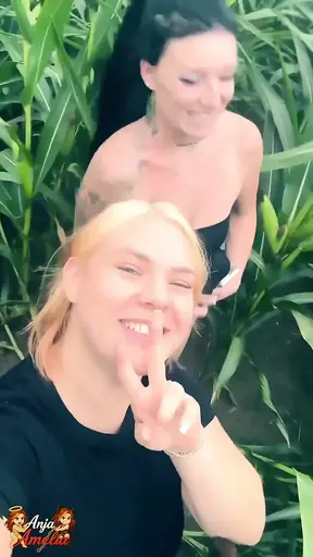 Cornfield Lesbians tease and finger each other to explosive orgasms