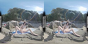 Matty Risky Public Dildo Masturbation On Beach Cheri Rebeka Ruby Sunbathing Background