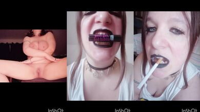 Goth Milf Smoking Smut with Big Pale Tits