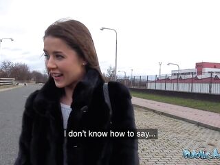 PublicAgent - shy brunette hair with consummate body has consummate snatch that gets moist and creamy having public sex with stranger