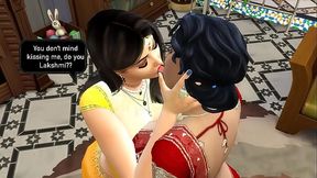 Vol 1 Part 4 - Desi Indian busty Saree Aunty Lakshmi met her lesbian friend - Wicked Whims