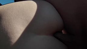 Her very first rough public booty-ride on a cabbie's chunky hammer.