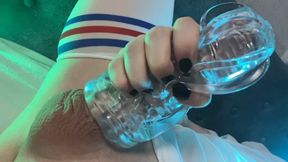 Lovely femboy plays with a fleshlight