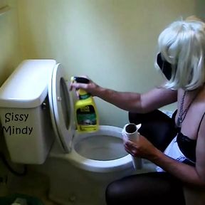 REAL SISSY MAID SERVICE TOILET CLEANING