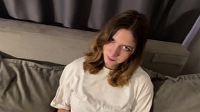 moon ring big tit amateur gives pov blowjob & swallows cum