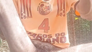 Hairy gay stud pounds his own tight ass