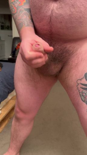 Bear with Fat Cock Blows His Load All Over the Camera