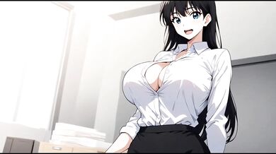 Seduced secretary drools cum on her tight skirt in office