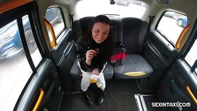 Czech milf is eager to suck dick in the back of a taxi and make it explode